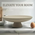 thumbnail image 5 of Large Decorative Bowl, Modern Resin Pedestal Bowl for Home Decor, Stylish Fruit Bowl for Kitchen Counter, Chic Key Holder for Entry Table, Beige, 5 of 6