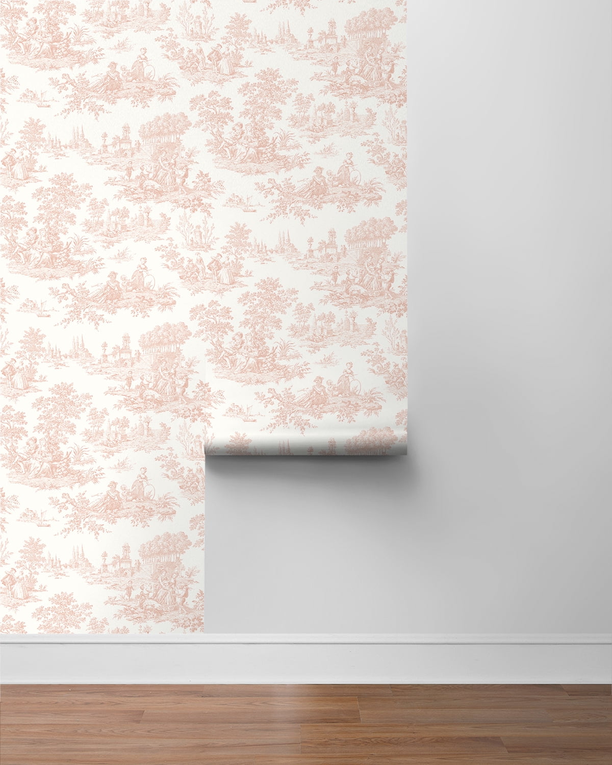 NextWall Blush Chateau Toile Peel and Stick Wallpaper