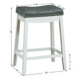 thumbnail image 3 of Spaco Set of 2 24-Inch Height Backless Counter Stool with Footrest-White, Bar Height Stools, Counter Height Bar Stools for Kitchen, Dining Room, 3 of 6