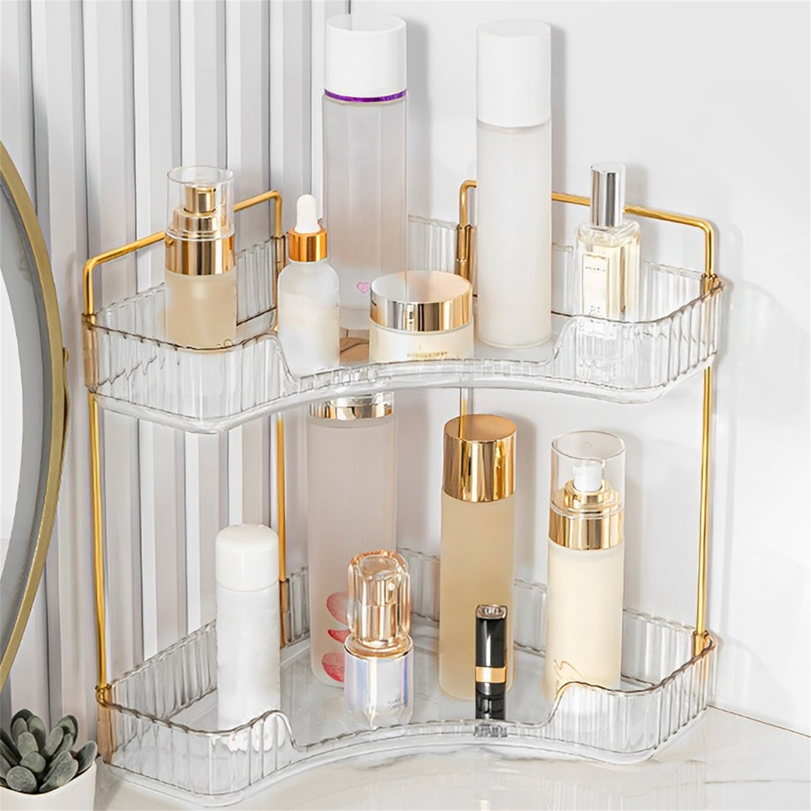 kitwin Corner Bathroom Countertop Organizer 2 Tier Corner Countertop