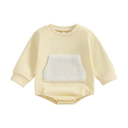 

Bagilaanoe Newborn Baby Girl Oversized Romper Sweatshirt Long Sleeve Bodysuits Pullover 3M 6M 12M 18M Infant Casual Tee Tops