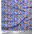 thumbnail image 1 of Soimoi Cotton Cambric Fabric Leaves,Floral & Squirrel Animal Print Fabric by The Yard 42 Inch Wide, 1 of 1