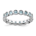 thumbnail image 1 of 925 Sterling Silver Stackable Expressions Aquamarine Ring Size: 6; for Adults and Teens; for Women and Men, 1 of 5