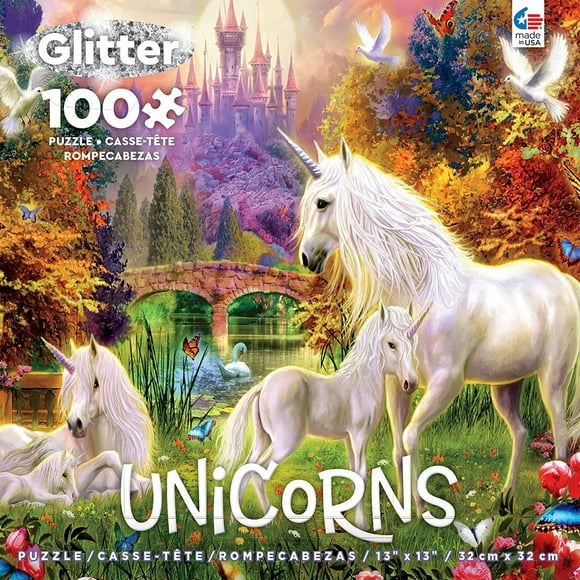 Ceaco Unicorns 100-Piece Puzzle The Castle Unicorns