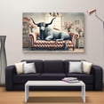 thumbnail image 3 of Lotusprinthandmade Cow On The Sofa Poster 24" x 36", Multicolor, 3 of 5