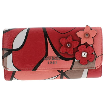 Guess Guess Womens Liya Floral Studded Clutch Wallet Walmart