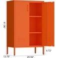 thumbnail image 3 of Metal Cabinets with Doors and Shelves,Small Storage Cabinet,2 Door Locker Storage Cabinets for Home Office,Gym,School,Orange, 3 of 16