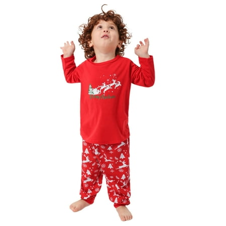 

2PCS Christmas Parent-child Outfit Long Sleeves Trousers Cartoon