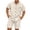 Khaki, variant on Mens Short Sets 2 Piece Button Down Shirt Casual Loose Shorts Summer Outfits for Men Beach Vacation Essentials Men's Fashion