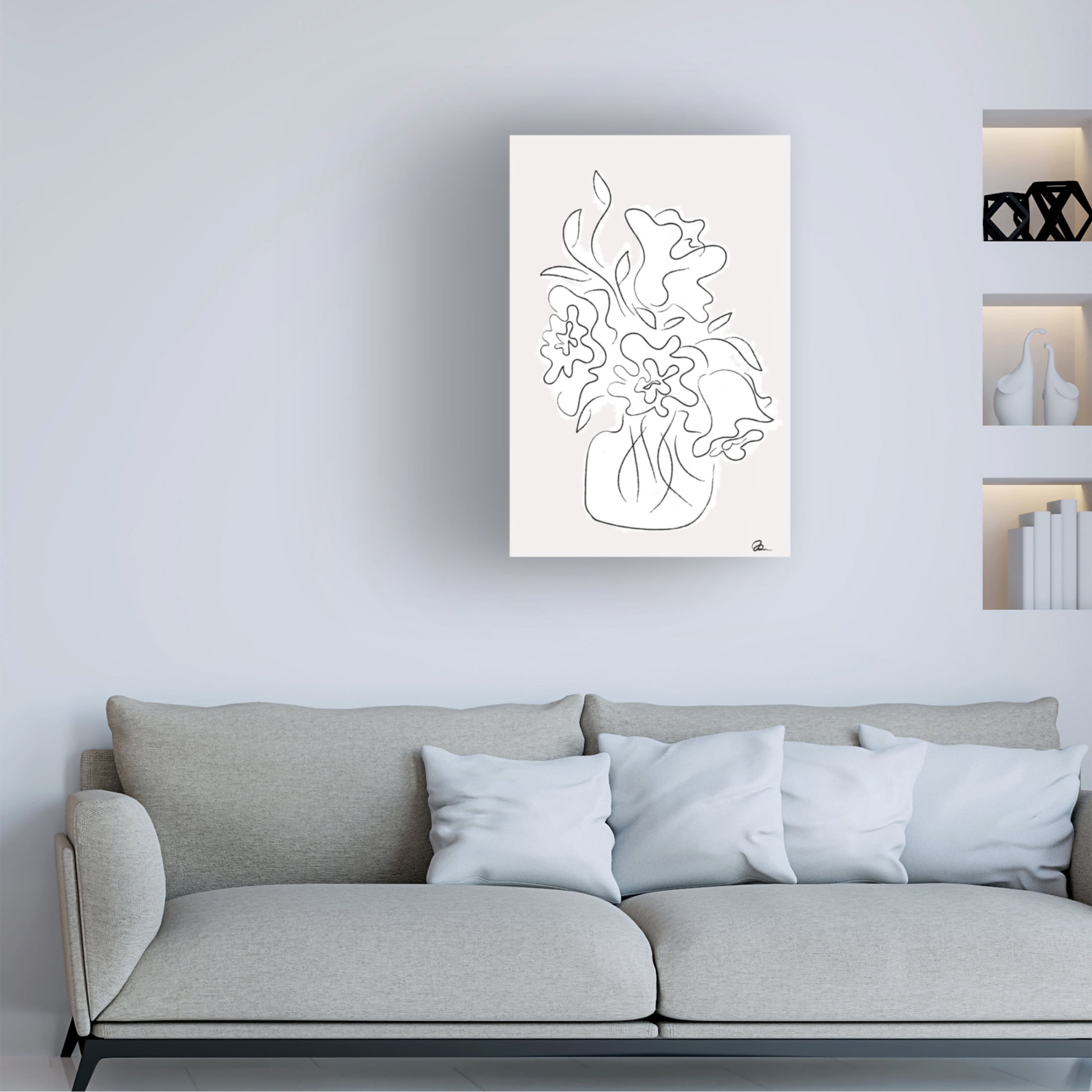 Trademark Fine Art Pictufy Studio Flower Bouquet Grey Canvas Wall Art