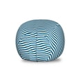 thumbnail image 1 of Abstract Storage Toy Bag Chair, Op Art Style Waving Horizontal Marine Toned Stripes Geometric Retro Pattern, Stuffed Animal Organizer Washable Bag, Large Size, Petrol Blue White, by Ambesonne, 1 of 3