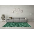 thumbnail image 3 of Ahgly Company Machine Washable Indoor Rectangle Abstract Turquoise Blue Modern Area Rugs, 2' x 3', 3 of 4