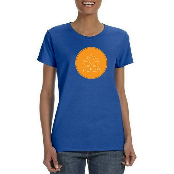 Lotus Yoga Circle Spiritual Symbol Women Royal Blue T-Shirt, Female Small