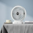 thumbnail image 7 of MERILER Three-Speed Mini Desktop Fan with Colorful LED Lights - Rechargeable and Portable, Suitable for Home, Office, and Outdoor Use (Black), 7 of 7