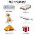 thumbnail image 6 of 1pc Soft And Warm Rose Print Flange Blanket for Sofa, Couch, Office, Bed, Camping And Travel, 6 of 6