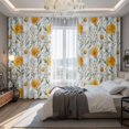 thumbnail image 2 of Spring Daisy Blackout Curtains for Bedroom/Living Room, Pinch Pleated Black Out Curtains, Country Watercolor Yellow White Floral Leaf Room Darkening Window Drapes with Hooks 2 Panels, 39"x70", 2 of 8