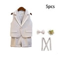 thumbnail image 2 of LYMAYTER ‌Baby Toddler Formal Suit Short Top Shorts Summer Wedding Outfit Set Boy 1-11 Years‌, 2 of 8