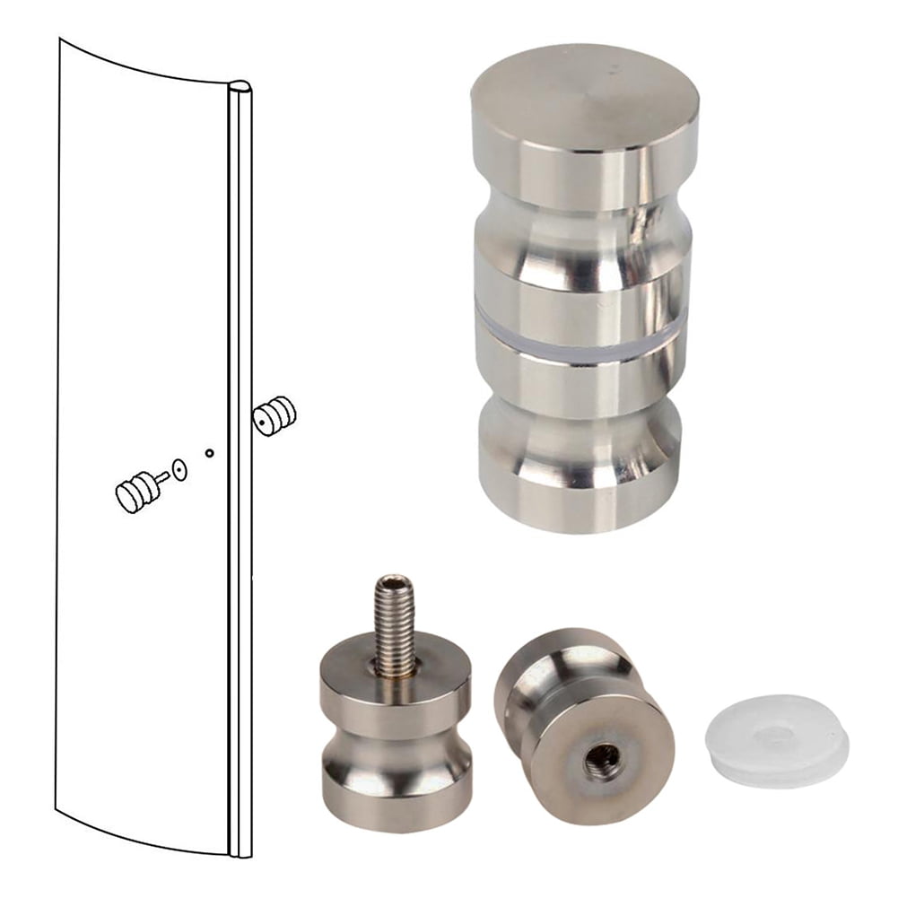 Round Back-to-Back Handle Shower Glass Door Handle Solid Aluminum Bathroom Handle Used to Replace grooved Glass Door
