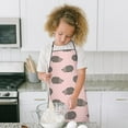 thumbnail image 4 of Pink Hedgehog Pattern Kids Aprons for Girls and Boys,Adjustable Neck Strap Toddler Aprons for Kids Cooking Baking, 4 of 6