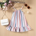 thumbnail image 2 of RUTAYY Toddler Girls Summer Dresses Casual Sleeveless Striped Print With Elastic Waist for Outdoor Party Casual Chic Dress, Light Blue, 1-2 Years, 2 of 8