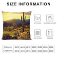 thumbnail image 5 of Creowell Cactus Wildflowers Sunset Pillow Covers for Couch Sofa Indoor Outdoor, Square Throw Pillow Cover 1PC Autumn Theme 20x20in, 5 of 5