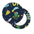 thumbnail image 2 of Bingfone13 inch Padded Round Bar Stool Cover Cushion with Elastic Fabric Round Chair Seat - Funny Spaceships, 2 of 7