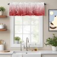 thumbnail image 2 of Ombre Red Stripes Valance Curtain Striped Lines Waves Gradient Window Valances Rod Pocket Short Curtains Window Treatments for Kitchen Bedroom Bathroom Laundry 42" x 12", 2 of 9