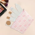 thumbnail image 4 of Ofertas Únicas 1 Pc Bolsa de Maquillaje Ligera con Cuadrícula y Lazo para Vacaciones en Lona Rosa, 4 of 6