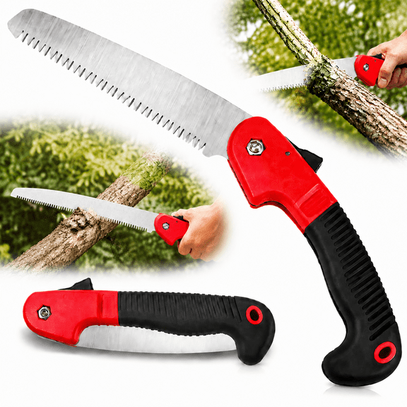 Genreen 7.7-Inch Folding Saw, Pruning Hand Saw with Triple-Cut Razor Teeth for Wood Cutting, Tree Trimming, and Camping