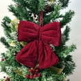 thumbnail image 3 of karymi Burgundy Velvet Bow Christmas Tree Topper Decoration 12in with Berries Pinecones for Door Wall Mantel Holiday Decor Christmas Ornaments Home Decor Mens Christmas Gifts, 3 of 3