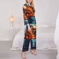 thumbnail image 3 of Honeii Colorful Travel Luggage Gear Print Women's Pajama Sets Long Sleeve Button Down Sleepwear Nightwear Soft Pjs Lounge Sets 2PCS-XX-Large, 3 of 7
