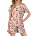 thumbnail image 1 of Kids Girls Fashion Cute Print Loose Short Sleeve Top Shorts Set Homewear Set, 1 of 8