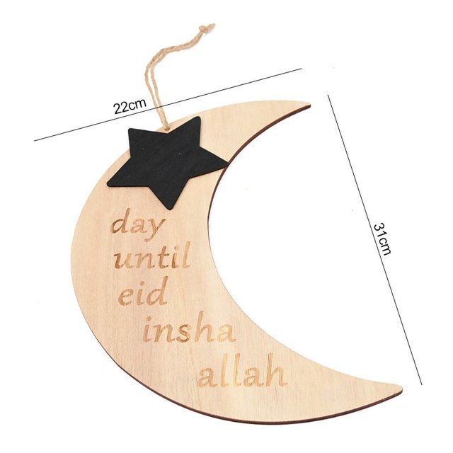 Decoración de madera EID Mubarak, adornos de Ramadán Mubarak, colgante musulmán islámico, suministros de fiesta Eid Al Adha, regalos de Ramadán Kareem Tan Jianjun unisex