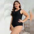 thumbnail image 5 of IBTOM CASTLE Plus Size One Piece Swimsuit for Women Tummy Control Bathing Suit Sun Protection UPF 50+ Rash Guard Surfing Swimwear L Black, 5 of 8
