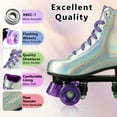thumbnail image 6 of LPAMEOIU Sliver Roller Skates for Women, Light up Wheels Quad Skates for Girl Boy Men(Women 8.5/Men 7), 6 of 11