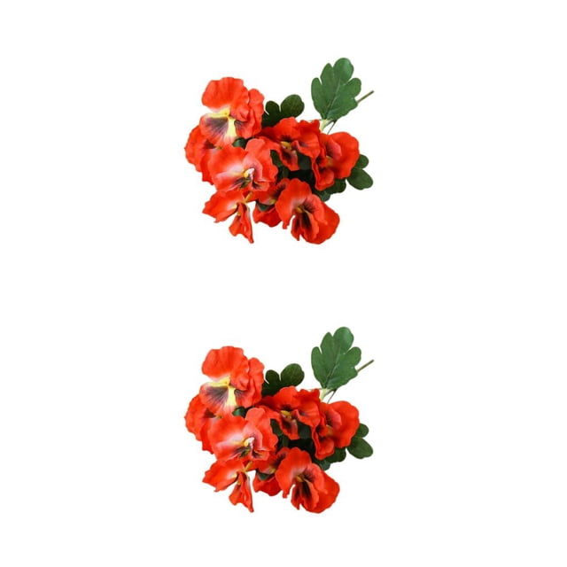 Bearachild Flores artificiales Bajo mantenimiento y larga duración Decoración floral amplia JH1241 Rojo 2Conjunto