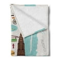 thumbnail image 2 of NYC Soft Flannel Fleece Throw Blanket, New York Infographic Cartography Famous Landmarks Doodle Style Illustration, Cozy Plush for Indoor and Outdoor Use, 60" x 80", Multicolor, by Ambesonne, 2 of 5