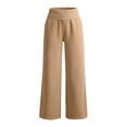 thumbnail image 5 of KIHOUT Womens Wide Leg Sweatpants with Pockets Elastic Waistband Solid Color Casual Lounge Pants Baggy Straight Leg Long Trousers, 5 of 9