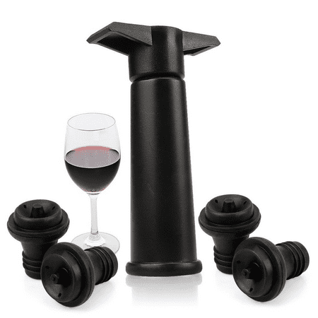 

Wine Saver with 4 Vacuum Stoppers Wine Stopper Reusable Bottle Sealer Keeps Wine Fresh (Wine Pump + 4 stoppers)