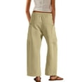 thumbnail image 6 of YUTK Women's Wide Leg Palazzo Lounge Pants with Pockets Light Weight Loose Comfy Casual Pajama Pants Khaki XXL, 6 of 8