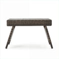thumbnail image 2 of Outdoor Snack Accent Table | Faux PE Rattan Wicker | For Patio Porch Lounging | Mocha | Aluminium, 2 of 9