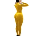 thumbnail image 3 of REALiKUN Bodycon Jumpsuit for Women Solid Color Zipper Mock Neck Long Sleeve Sexy Slim Fit Velvet Jumpsuits Rompers, 3 of 6
