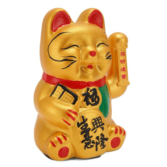 Gato de la Suerte Gato Fengshui Dorado Gato de la Suerte con Brazo Ondulante Simbolismo de la Fortuna Dinero y Buena Suerte Gato de la Suerte para el HogarRestaurante y Hotel ANGGREK Otros