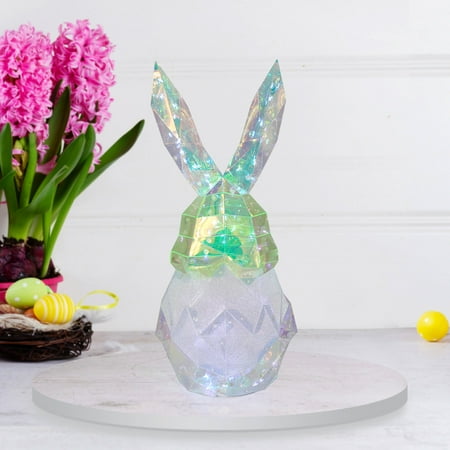 Seasonal LLC Prismatic Iridescent LED Spring Easter Gnome Bunny - 16in Milo