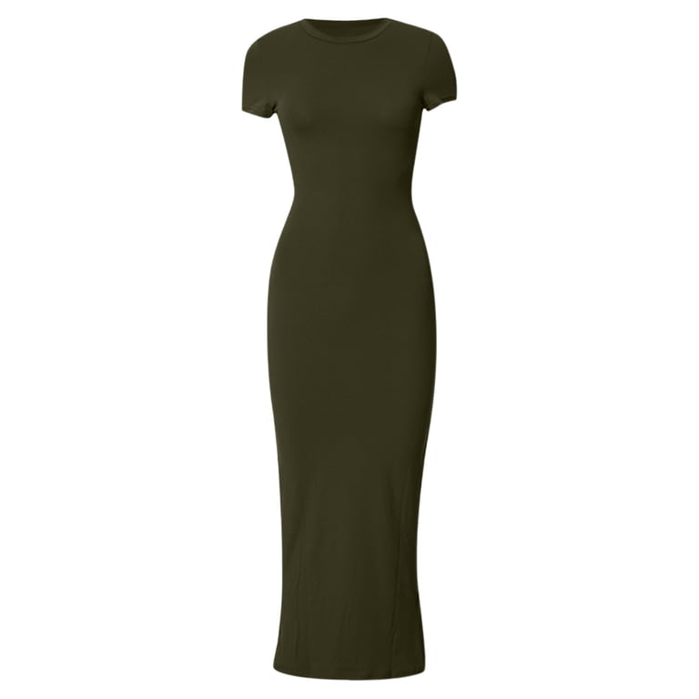 green tight maxi dress Rush Dress | Tylan Halter Maxi Dress