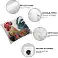 thumbnail image 4 of Acheng Set of 2 Watercolor Rooster Decorative Pillow Cover Art Colorful Chicken Cushion Covers Rustic Farmhouse Rooster Home Decorative Pillowcases White, 4 of 6