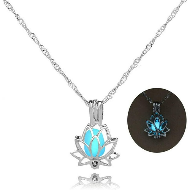 Collar con colgante de loto luminoso Collar con colgante hueco Collar con colgante de loto luminoso Collar con colgante de loto luminoso Ormromra HMHZ1487-1