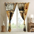 thumbnail image 4 of Retro Cabin Curtains Rustic Deer Curtains & Drapes Hunting Wild Animal Blackout Curtains Lodge Cottage Exotic Bull Skull Bear Paw Print Western Farmhouse Decor,Vintage Brown, 4 of 6