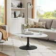 thumbnail image 7 of Modway Lippa Oval 48" Mid-Century Modern Coffee Table in Black White, 7 of 7