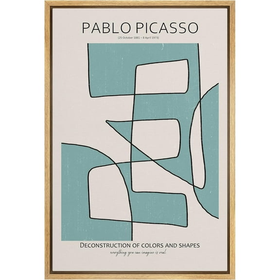 Aaheei Canvas Print Wall Art Geometric Mid-Century Line Picasso Abstract Shapes Illustrations Modern Art Decorative Minimal Relax/Calm for Living Room, Bedroom, Office